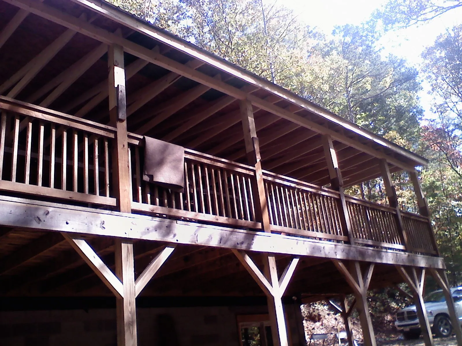 Timber framing under a new elevated porch and deck — Roof Leak Repair in Pawleys Island by Roofing Brothers